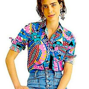 J. Crew Multicolor Patterned Top